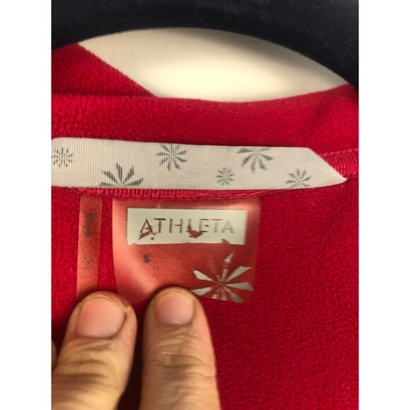 Athleta Jacket Womens S Black & Pink Swara Fleece Florral Embroidery Zip Coat - Picture 3 of 10